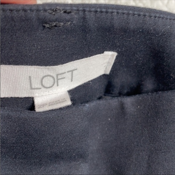 Loft Black Ankle Crop Dress Pants Work career stretch Size 2 P - Picture 3 of 6